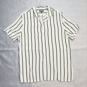 Express Short Sleeve Striped Rayon Shirt